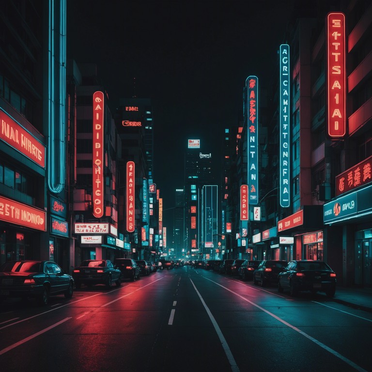 In this composition, the echo of neon lights dimly illuminates a path marked with faded signs of a nostalgic yet unsettling future. Pulse driven bass emphasizes a sense of unnerving adventure accentuated by the persistent, near ethereal presence of a synthesizer that both alarms and captivates the listener.