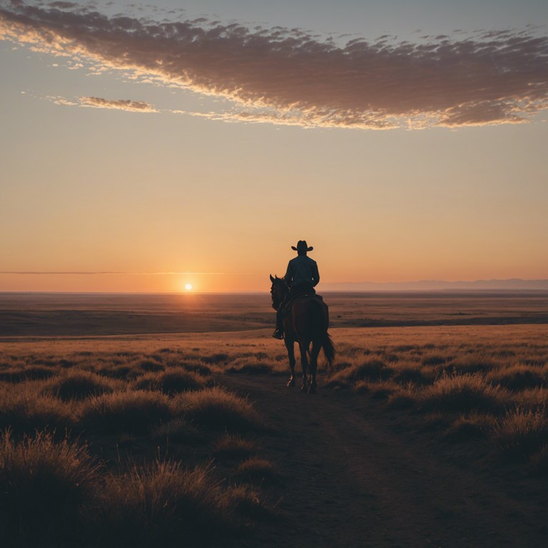 This track captures the essence of a bittersweet farewell amid the backdrop of a vast, sunset touched western landscape, where each note echoes the poignant blend of adventure and solitude typical of cowboy life. The steel guitar's strings resonate with the emotions of departure and an uncertain future, marking the end of an era and the beginning of another. An ideal piece for reflecting on past journeys and the beauty of the rugged wilderness.