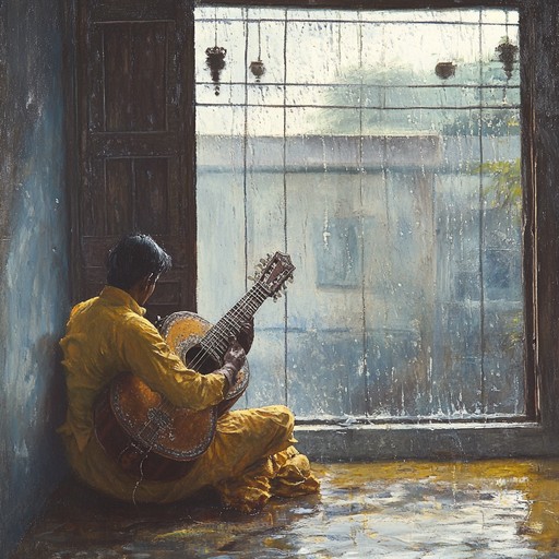 A slow paced hindustani classical featuring melancholic sitar melodies depicting the heartache and introspection that often accompany monsoon rains in the evening.