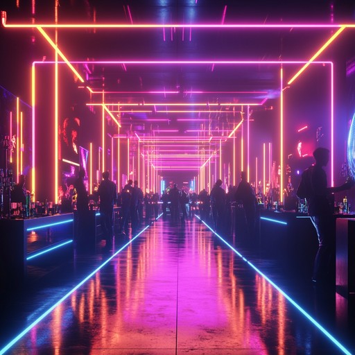 An electrifying synthwave track infused with high energy beats and vibrant neon soundscapes, perfect for creating an upbeat and euphoric atmosphere.