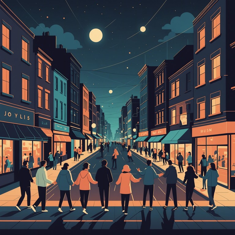 A track dominated by rhythmic stomps layered over lighthearted percussive beats, creating an irresistibly playful and energetic atmosphere that evokes images of a spontaneous street dance off under the stars. The use of minimal instrumentation focuses on the purity and excitement of percussive sounds, making it perfect for lively gatherings or creative dance choreographies.