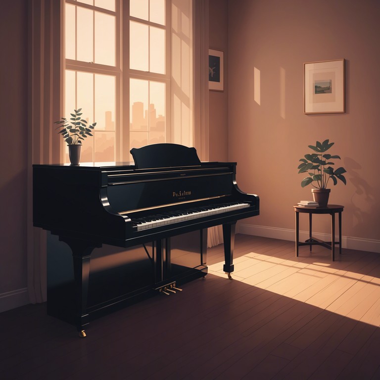 An evocative piano piece that softly captures the essence of twilight with its nuanced dynamics and tender melodic expressions, offering listeners a tranquil auditory reflection of nightfall