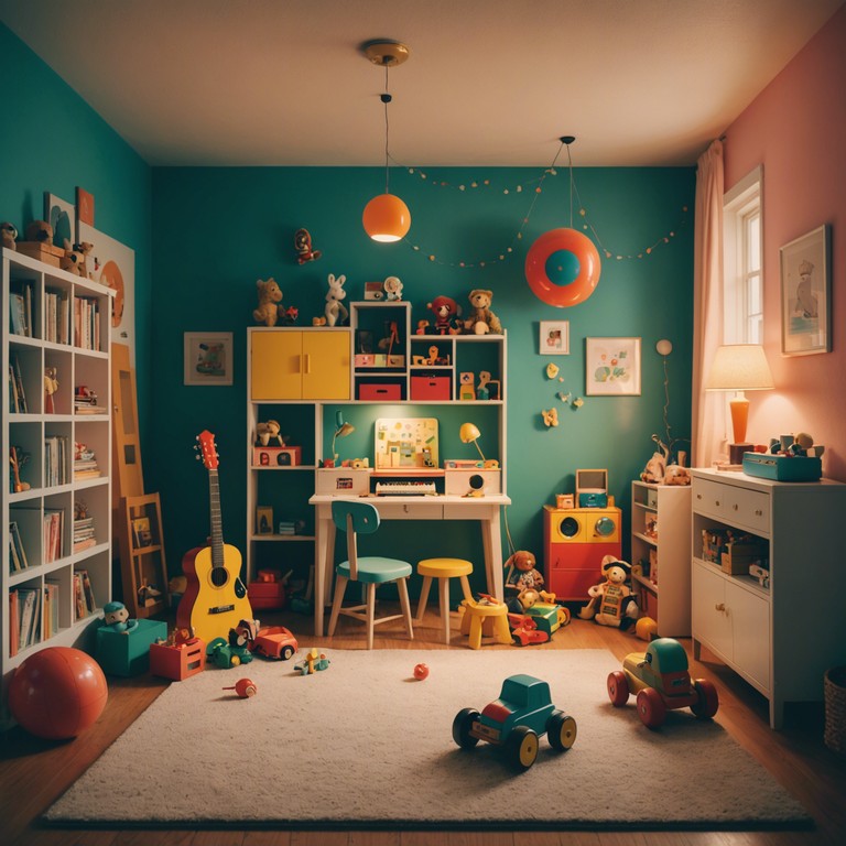 This track summons the whimsy and wonder of a child's playroom using melodic structures that echo the innocent pleasures of youth, blending modern rhythms with the toy like timbres reminiscent of a vintage music box.