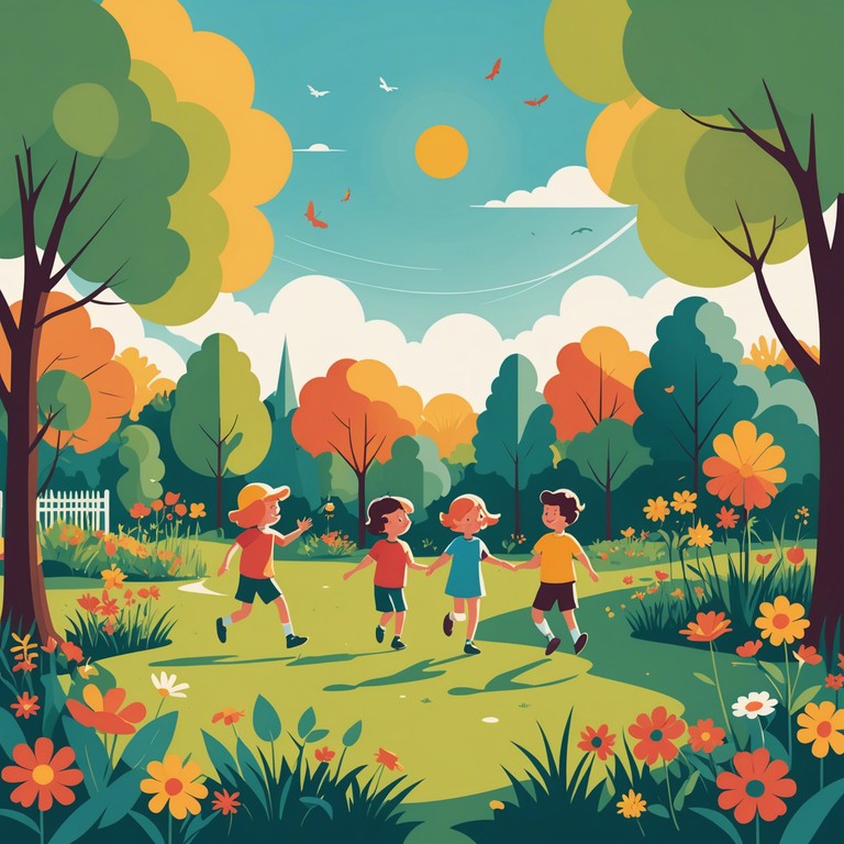 This captivating track captures the essence of a sunny day filled with laughter and joy, ideal for children’s entertainment or educational content. Light melodies mimic the playful frolic of kids in a garden, fostering an atmosphere of happiness and lightheartedness.