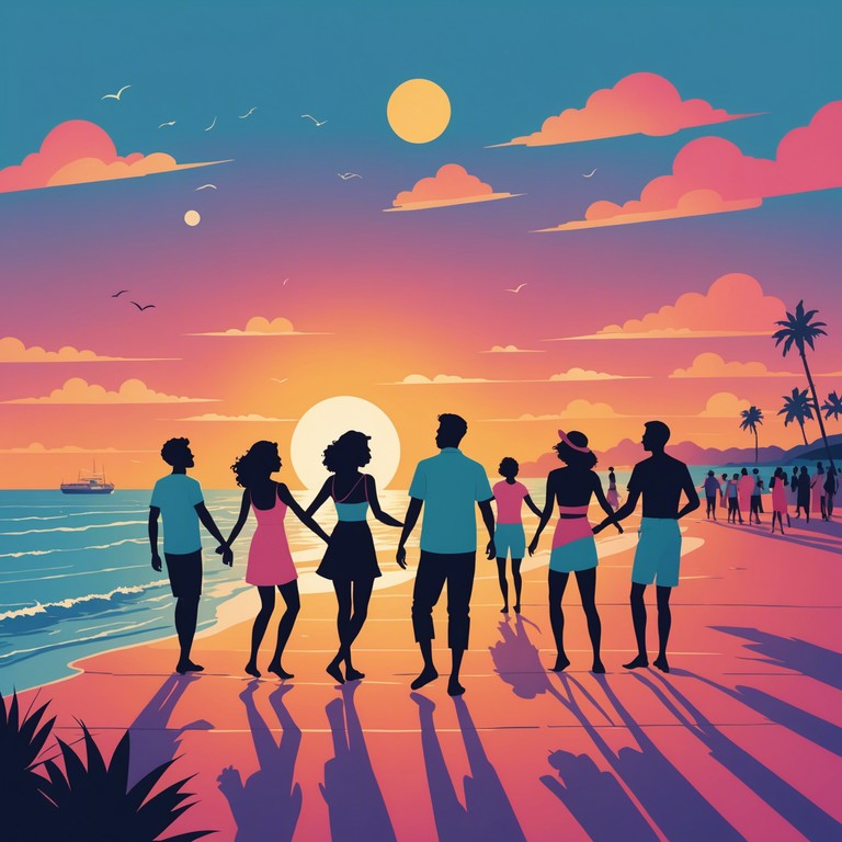 This track encapsulates the lively spirit of summer parties with its upbeat rhythms and catchy melodies, making it perfect for festive gatherings and bustling beach parties. The vibrant beats and a pulsating bassline provide an irresistible invitation to dance, symbolizing joy and freedom.