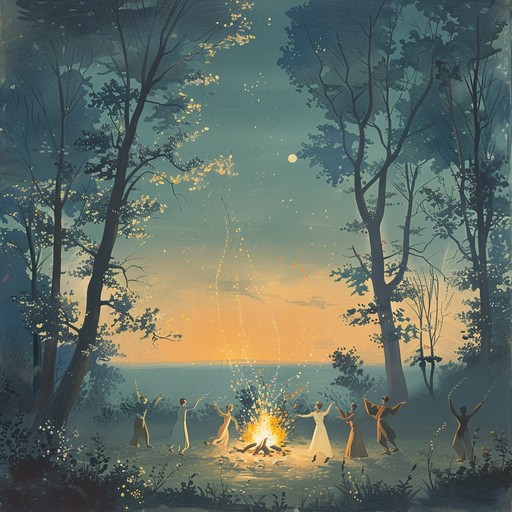 This piece reflects the passionate energy of a twilight folk dance, with rapid strumming rhythms and evocative melodies that conjure images of flickering bonfires and spirited gatherings. The music transitions through various tempos, keeping the listener engaged and transported to a world where tradition and emotion collide in a whirlwind of sound