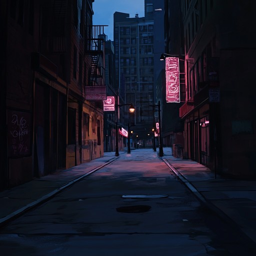 A haunting instrumental piece that builds an atmosphere of tension and unease, evoking the feeling of wandering through deserted city streets at night, with distant echoes and unsettling sounds around every corner.