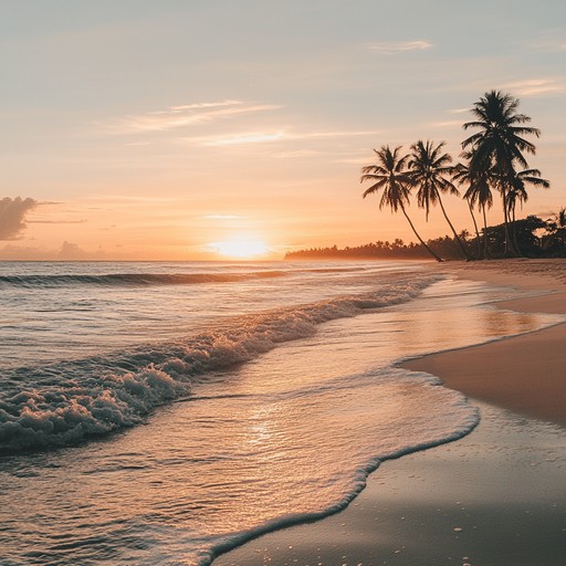 A calm, soothing mambo piece that paints a picture of a tranquil beachside sunset, using gentle marimbas to relax and transport the listener to a serene tropical paradise