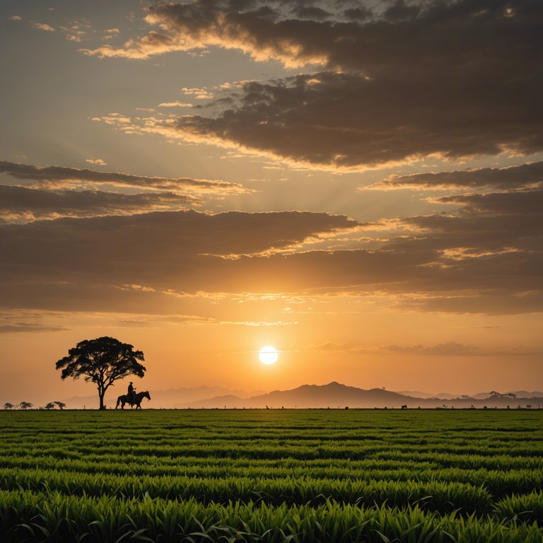 This track evokes the vast, open landscapes of rural brazil, capturing the soulful essence of sertanejo music through a single acoustic guitar. The melody weaves through memories of red dust roads, cowboy hats, and sunsets over farmlands, reflecting a poignant sense of nostalgia and tranquility.