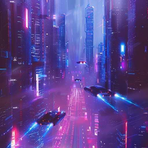 A heart pounding track filled with driving beats and electrifying synths. Imagine racing through a neon lit cityscape, dodging obstacles as the pulsing music pushes you forward. The intensity is relentless, capturing the essence of a high stakes chase in the cyberpunk future.