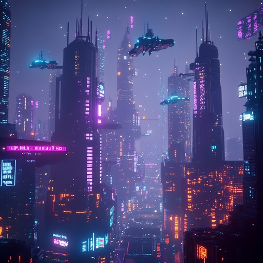 An instrumental cyberpunk track that captures the electrifying atmosphere of a futuristic metropolis. The song features driving synth leads, heavy basslines, and aggressive electronic beats, creating an immersive soundscape of neon lit streets and high tech intrigue.