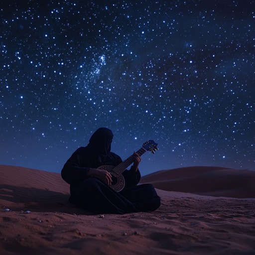 A captivating romantic journey set in a middle eastern desert under a starry night. The sensuous melody of the oud harmonizes with the gentle whisper of the wind, creating an enchanting and timeless love story that transcends borders.