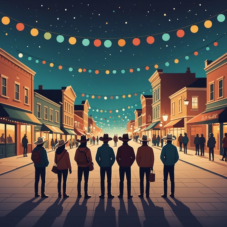 An uplifting track blending traditional western instruments with festive elements, creating a lively atmosphere perfect for a holiday celebration in a ranch setting. This song combines the spirit of a western hoedown with the joy of festive seasons, featuring a catchy melody and rhythmic clapping that invites dancing and merry making.