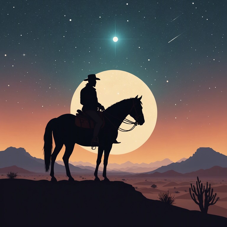 An emotionally charged piece that tells a story without words, evoking images of dusty trails and sunsets over the desert. It conveys a powerful sense of yearning and the poignant beauty of the rugged landscape, all while celebrating the enduring human spirit that characterizes the myth of the wild west.