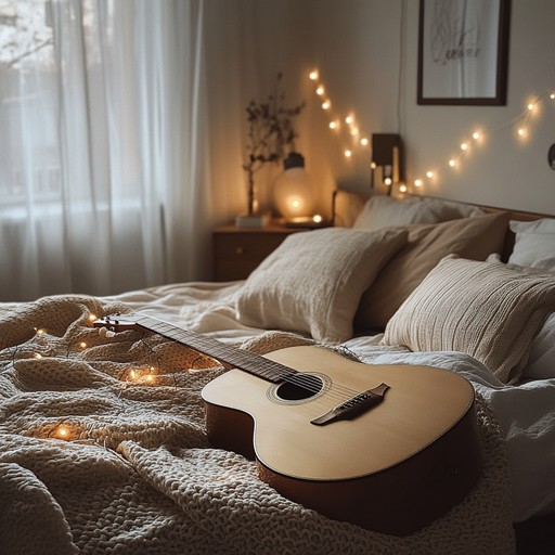 Immerse in a cozy bedroom filled with gentle synth waves and an acoustic guitar strumming lightly. The track paints a nostalgic picture of easy summer evenings, a comforting warmth that wraps around the listener.