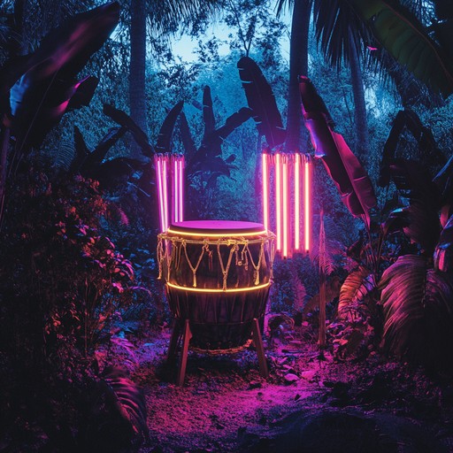 Embark on a sonic journey through dense jungles and neon lit cities, where primal tribal percussion meets cutting edge synthesizer melodies. This instrumental track fuses indigenous rhythms from around the world with modern electronic elements, creating an energetic and captivating soundscape that evokes both ancient rituals and futuristic landscapes.