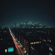 ominous tones, urban environment, night time setting