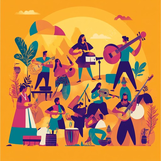 A lively instrumental that combines global musical traditions to create a vibrant, festive atmosphere that inspires joy and dance.