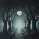 melancholic guitar echoes amid shadows of ancient forests