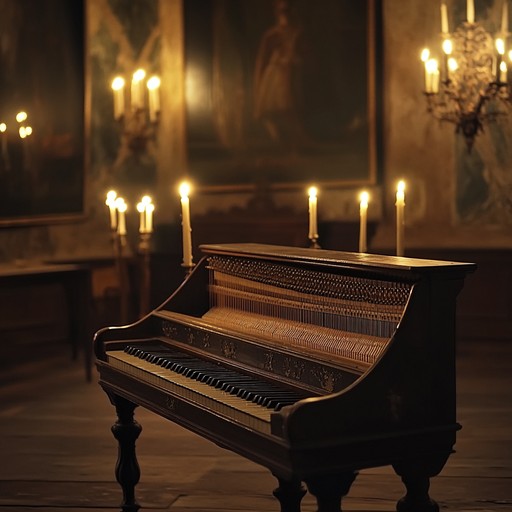 A masterfully crafted baroque piece, played on a harpsichord, incorporating delicate, melancholy melodies that evoke a sense of bittersweet nostalgia. Intricate and expressive, it intertwines beauty and sorrow, resonating with listeners' deepest emotions, reflecting the elegance of 17th century music.