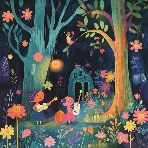 An energetic and whimsical orchestral piece that evokes the magic of an enchanted forest, where playful creatures dance and celebrate amidst lush surroundings, brought to life through vibrant melodies and dynamic rhythms.