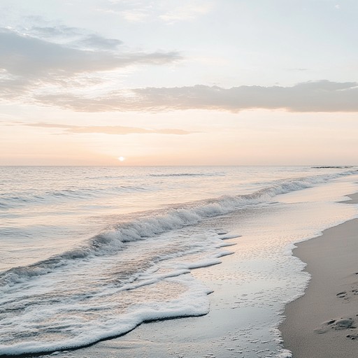 Immerse in a serene coastal setting, where gentle wave sounds blend seamlessly with soft, calming melodies produced by an acoustic guitar, crafting a peaceful and tranquil atmosphere perfect for relaxation and meditation.