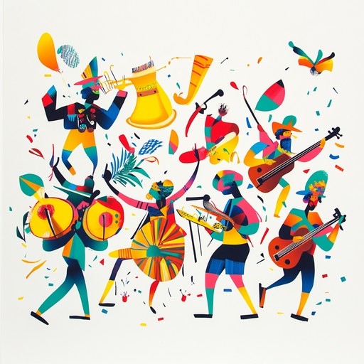 This track captures the vibrant energy of a latin american carnival, seamlessly blending energetic jazz melodies with the authentic rhythms of salsa and samba. The lively sounds of brass instruments and percussion create an atmosphere of joy and festivity, perfect for any celebration.