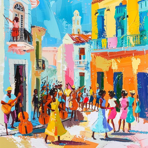 Dive into a lively and energetic afro cuban instrumental piece that merges dynamic cuban percussion with african influences, encapsulating the essence of a vibrant havana evening filled with dance and celebration.