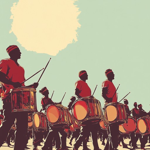 An invigorating piece featuring dynamic drum rhythms that emulate the feeling of a brisk, purposeful march. Designed to energize and inspire, the composition mimics the cadence of marching feet, propelling forward with determination and a hint of militaristic precision. Perfect for stirring the spirit and awakening a sense of action and resolve.