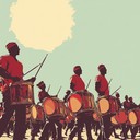 energetic drums lead a spirited progression