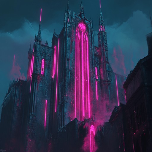 Explore a soundscape where ancient gothic structures meet futuristic tones. The haunting melodies serve as a captivating journey through shadowed corridors, illuminated only by flickers of neon light from an unseen dystopian future