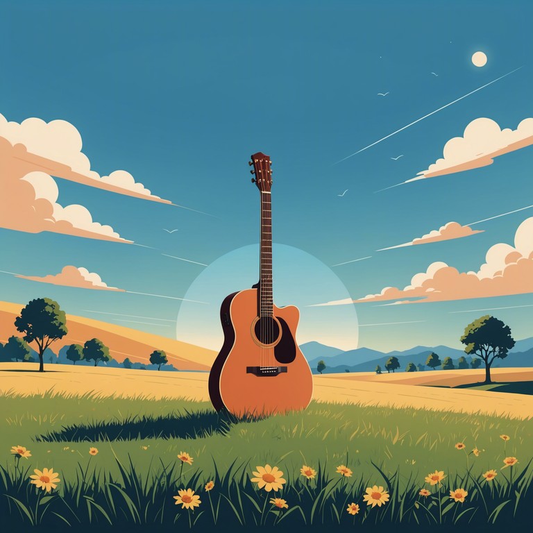 With echoes reminiscent of wide, open fields and a sense of unfolding horizon, this track uses minimalistic acoustic guitar melodies to convey emotional liberation and uplifting moods.