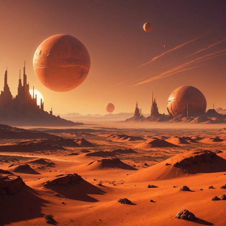 Imagine a serene musical voyage where warm, lush synth textures blend seamlessly with futuristic soundscapes, evoking a sense of nostalgia while you gaze upon a martian sunset from a distant, utopian colony.