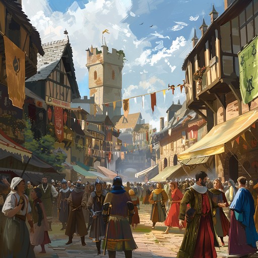 This instrumental song captures the essence of medieval dances with an energetic tempo and joyous harmonic lines reminiscent of troubadour style music. Perfect for setting a lively, historical ambiance.