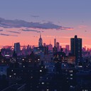 relaxing soundtrack for city life unwinding at dusk