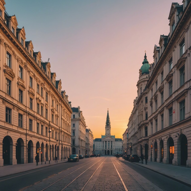 Inspired by the serene and majestic scenes of vienna at dusk, this composition seeks to embody the profound calm and reflective mood as day turns to night. Utilizing a single string instrument, the dramatic expression progresses in a narrative like unfolding. This piece embodies the warmth and tranquility of austrian landscapes, aiming to transport listeners to a soothing evening under vienna's skies.