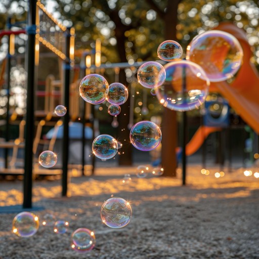 Imagine a playground filled with children's laughter and the sound of a bubbly synthesizer creating a playful and lively atmosphere. This song blends cheerful melodies with energetic electronic rhythms, perfect for kids to dance and play to. The music embodies the innocence and excitement of a sunny day at the park, with a modern twist that makes it appealing and fun for children of all ages.