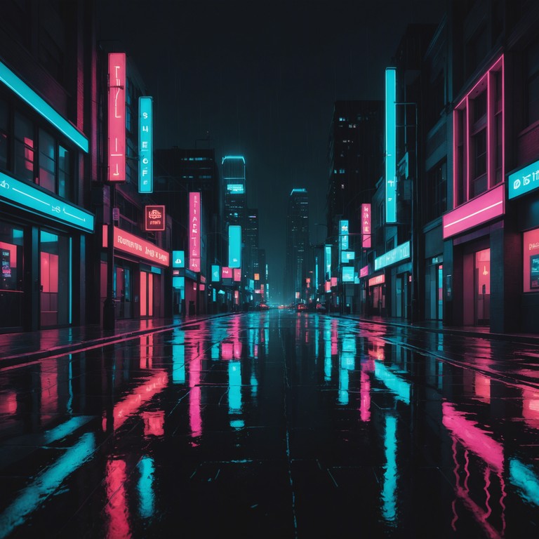 This track is infused with the quintessential sounds of the 80s synth pop era, characterized by mesmerizing synthesizer layers that create a dreamlike atmosphere. The pulse of the music gently guides the listener through a night time urban landscape, echoing the mystery and allure of a neon lit city.