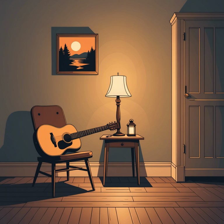 An introspective and peaceful track that envelops the listener in a cozy atmosphere, with gentle guitar plucks resonating like soft whispers in a quiet room. The mood is contemplative and soothing, suitable for winding down or pondering life’s gentle moments.