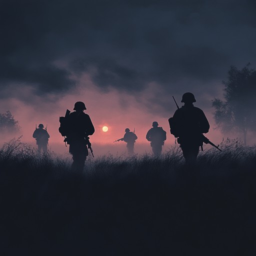 This instrumental piece leads listeners through quiet battlefields shrouded in mystery, with haunting melodies and an underlying tension that captures the essence of hidden movements during war.