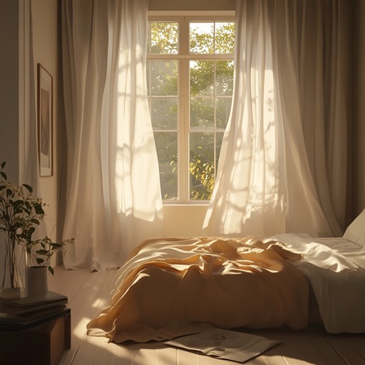 Featuring a soothing acoustic guitar melody, this track captures the serene and heartwarming essence of a sunny day spent in a cozy bedroom. Light strumming patterns and delicate melodies inspire feelings of joy and tranquility as sunlight fills the room with a gentle glow.