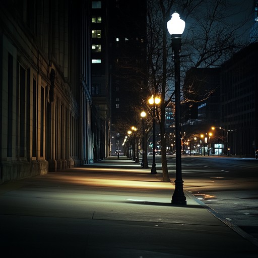 A slow, soulful swing instrumental that captures the mood of wandering through deserted city streets under the glow of dim streetlights, evoking a sense of nostalgia and introspection