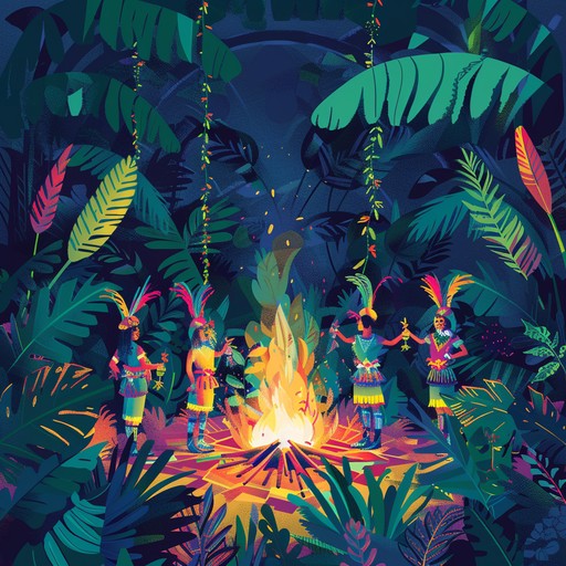 Invoking the lively spirit of a tribal bonfire dance, this track blends upbeat rhythms with playful melodies on traditional instruments, encouraging movement and celebration under the night sky.