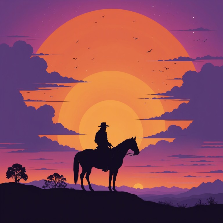 Imagine a lone cowboy, his silhouette edged against the darkening sky, as distant coyotes call and the wind whistles melancholically, signalling impending danger in the quiet of the desert night.