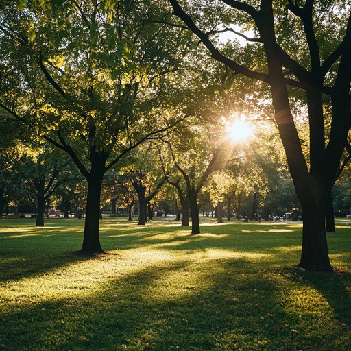 Picture yourself meandering through a serene park on a beautiful sunny day. An acoustic guitar leads this instrumental piece, supported by soft, adjunct ambient noises that evoke a sense of idle curiosity and languid joy.