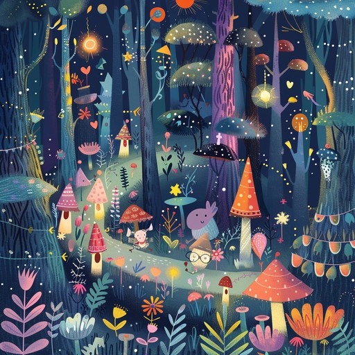 An enchanting musical journey through a mystical forest filled with magical creatures and twinkling lights, creating a soothing and dreamy atmosphere perfect for bedtime stories. The gentle melodies of the harp lead the way, weaving a tapestry of whimsical sounds that transport listeners to a fantastical world.