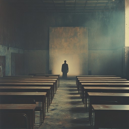 An unsettling instrumental piece featuring the theremin, capturing the haunting atmosphere of an empty university at night. The eerie melodies convey the presence of unseen entities roaming the silent classrooms and hallways, creating a mysterious and spine tingling soundscape.