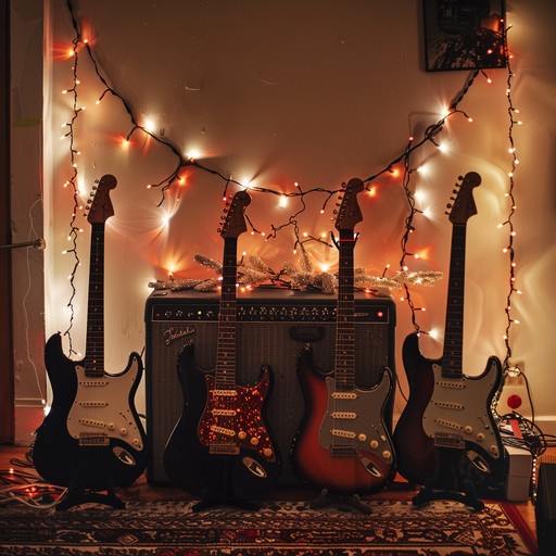 A mix of holiday cheer with raw, distorted grunge guitar riffs, capturing the essence of a rebellious yet festive celebration. With dynamic shifts from mellow verses to crashing choruses, this track embodies the spirited energy of a holiday gathering in a seattle garage. The grit of grunge blends seamlessly with jingle bells and festive melodies, creating a unique and nostalgic holiday experience.