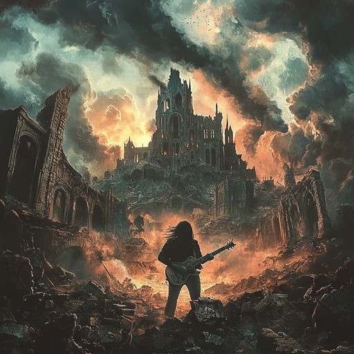 Imagine a grandiose kingdom on the brink of destruction, with the final stand marked by an instrumental onslaught that combines epic melodies and brutal riffs. This piece takes listeners on a journey through the king's last charge, orchestrated with ferocious precision and majestic intensity