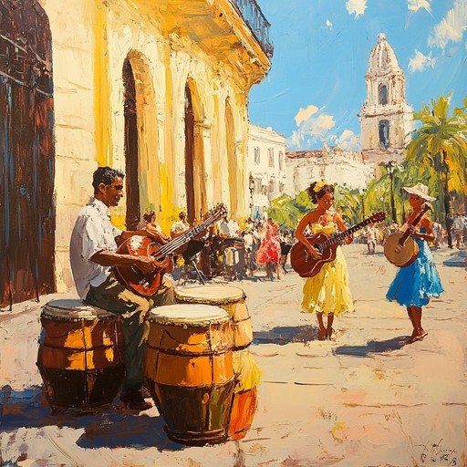 Feel the soul of havana as congas blend rhythmically with vibrant street spirit. The dynamic arrangement captures the essence of an evening filled with dancing and celebration, as the lively beats lead listeners through a sunset infused with energy and joy.